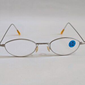 (NWT) Vintage 90's Mini Oval Metal Reading Glass (M. Silver)